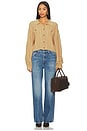 view 5 of 5 Elyse Cabled Fringe Sweater Cardigan in Camel