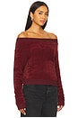 view 2 of 4 Eyelash Off Shoulder Sweater in Oxblood