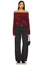 view 4 of 4 Eyelash Off Shoulder Sweater in Oxblood
