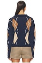 view 4 of 4 Astrid Argyle Twofer in Navy Combo