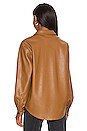 view 3 of 4 Daphne Faux Leather Shacket in Saddle Brown