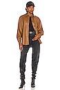 view 4 of 4 Daphne Faux Leather Shacket in Saddle Brown