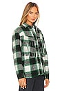 view 2 of 4 Johnnie Plaid Fringe Shacket in Green
