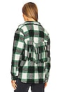 view 3 of 4 Johnnie Plaid Fringe Shacket in Green