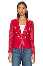 view 2 of 5 Hayes Vegan Leather Blazer in Cherry