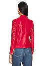 view 4 of 5 Hayes Vegan Leather Blazer in Cherry