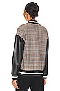 view 4 of 6 Dallas Faux Leather Patch Bomber in Houndstooth