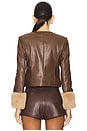 view 3 of 4 Nola Fur Cuff Lady Jacket in Chocolate