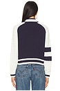 view 4 of 5 CABLE SLEEVE KNIT 보머 in Navy