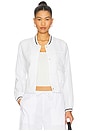 view 1 of 4 Alina Varsity Stripe Bomber in White