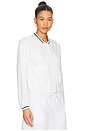 view 2 of 4 Alina Varsity Stripe Bomber in White