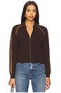 view 1 of 4 Atlas Raglan Zip Up Jacket in Chocolate