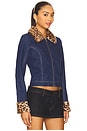 view 2 of 4 JAQUETA JEANS COM PELE GIA in Dk Denim