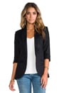view 1 of 6 Durham Linen Elbow Sleeve Blazer in Black