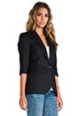 view 3 of 6 Durham Linen Elbow Sleeve Blazer in Black