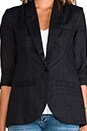 view 5 of 6 Durham Linen Elbow Sleeve Blazer in Black