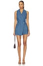view 1 of 3 Hazel Chambray Trench Romper in Chambray