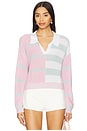 view 1 of 5 Colorblock Cropped Stripe Polo in Pink Multi