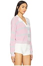 view 2 of 5 Colorblock Cropped Stripe Polo in Pink Multi