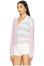 view 3 of 5 Colorblock Cropped Stripe Polo in Pink Multi