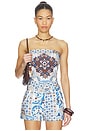 view 1 of 4 Inez Paisley Hankercheif Bandau in Blue Multi