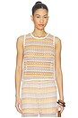 view 1 of 4 Celine Rainbow Crochet Button Back Shell in Rainbow