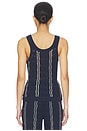 view 3 of 4 Amber Squiggle Stitch Tank in Navy