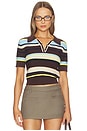 view 1 of 4 Marlon Pique Stripe Polo in Brown Stripe