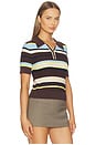view 2 of 4 Marlon Pique Stripe Polo in Brown Stripe