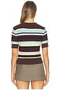 view 3 of 4 Marlon Pique Stripe Polo in Brown Stripe