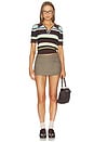 view 4 of 4 Marlon Pique Stripe Polo in Brown Stripe
