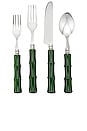 view 1 of 1 Green Resin Bamboo Flatware Set in 