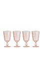 view 1 of 1 Pink Stem Glasses Set Of 4 in 