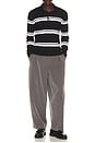 view 4 of 5 Petitot Striped Long Sleeve Knit Polo in Black & Nocturne & Noir