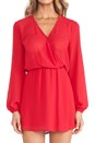 view 5 of 5 Wrap Front Dress in Red