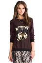 view 1 of 4 Burgundy Pull Over w/ Wolf Front in Burgundy in Burgundy Wolf