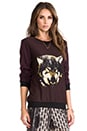 view 2 of 4 Burgundy Pull Over w/ Wolf Front in Burgundy in Burgundy Wolf