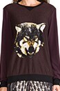 view 4 of 4 Burgundy Pull Over w/ Wolf Front in Burgundy in Burgundy Wolf