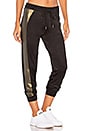 view 2 of 4 Joanna Suede Jogger in Black & Antique Gold