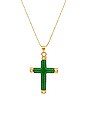 view 2 of 2 Donatello Jade Cross in Gold