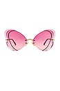 view 1 of 3 LUNETTES DE SOLEIL BUTTERFLY GRADIENT in Gold & Violet