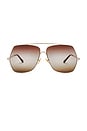 view 1 of 3 Aly Sunglasses in Gold & Brown