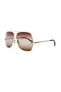 view 2 of 3 Aly Sunglasses in Gold & Brown