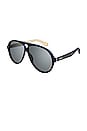 view 2 of 3 Jasper Pilot Sunglasses in Shiny Solid Trilayer Black, Blue, & Ivory