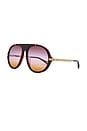 view 2 of 3 Aly Sunglasses in Burgundy, Gold, & Pink