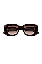 view 1 of 3 GAFAS DE SOL RECTANGULARES GAYIA in Shiny Dark Havana