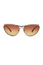view 1 of 4 Cat Eye Sunglasses in Gold & Orange