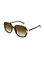 view 2 of 3 West Square Sunglasses in Shiny Solid Black & Shiny Medium Havana