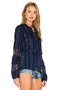 view 2 of 4 Field In Bloom Boho Top in Navy