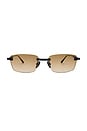 view 1 of 3 Rimless Cubic Sunglasses in Brown Gradient